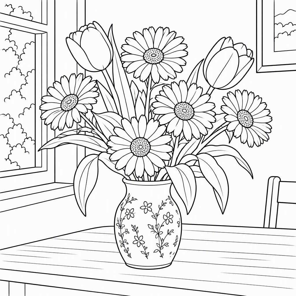 Flowers with room for color your photo